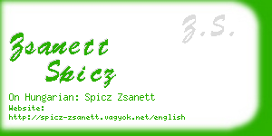 zsanett spicz business card